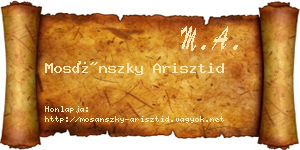 Mosánszky Arisztid névjegykártya